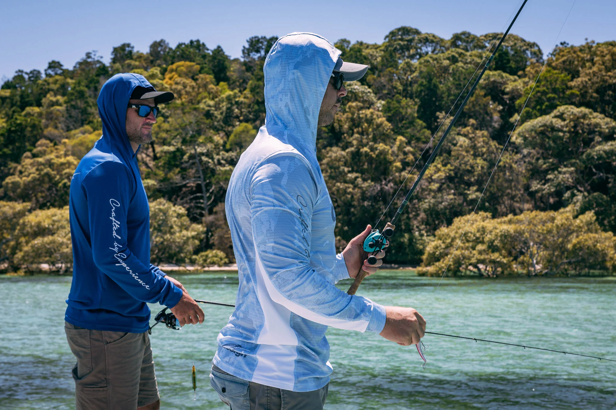 Tech Fishing Shirt Hooded - Camo Splice Blue - Image 4